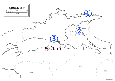 島根県東部の地図